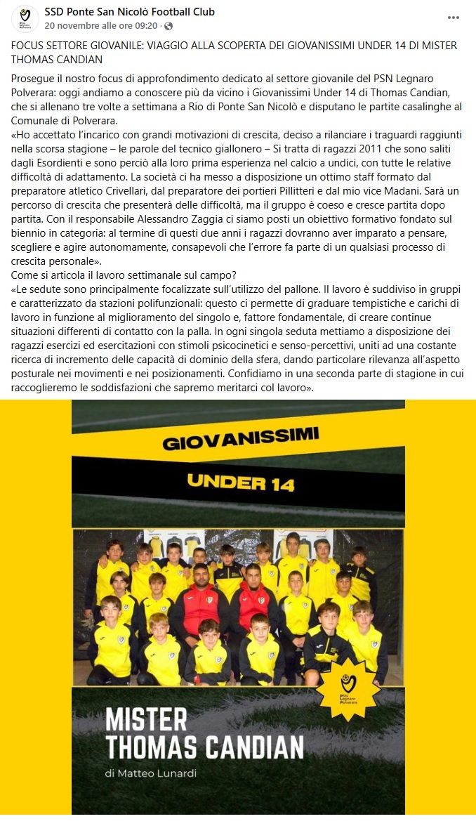 Focus Settore Giovanile - Giovanissimi U14